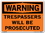 Vestil SI-W-23-C-AC-130 sign-warning-23 14.5x10.5 alum comp .130