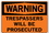 Vestil SI-W-23-D-AL-080 sign-warning-23 18.5x12.5 aluminum .080