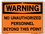 Vestil SI-W-48-B-AL-040 sign-warning-48 12.5x9.5 aluminum .040