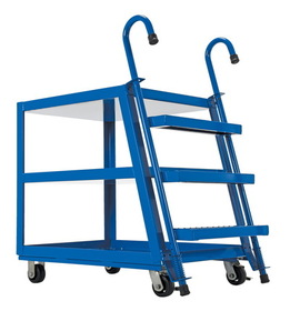 Vestil SPS3-2236-6MR stock picker 3 shelf 22 x36 rubber/steel