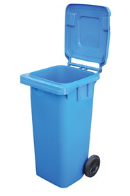 Vestil TH-32-BLU blue poly trash can 32 gal capacity