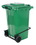 Vestil TH-32-GRN-FL green poly trash can 32 gal w/ lid lift, Price/EACH
