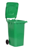 Vestil TH-64-GRN green poly trash can 64 gal capacity