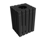 Vestil TR-PSQ-22-BK-BK econ receptacle black/black 22 gal