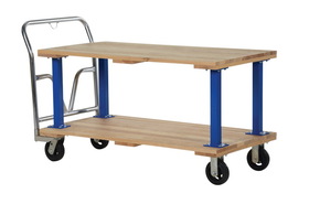 Vestil VHPT/D-2754 double deck hardwood platform cart 27x54