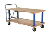 Vestil VHPT/D-3060 double deck hardwood platform cart 30x60
