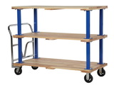 Vestil VHPT/TD-3060 triple deck hardwood platform cart 30x60