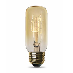 Feit Electric 60T12 60W Replacement T12 E26 Dimmable Filament Amber Glass Vintage Edison Incandescent Light Bulb, Warm White