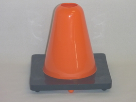 Everrich EVB-0028-1 Vinyl Cones - 6" H - square base, Orange