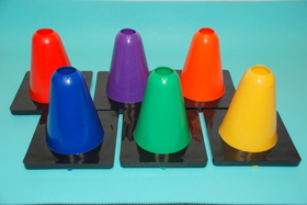 Everrich EVB-0028 Vinyl Cone - set of 6 colors, 6" H, square base
