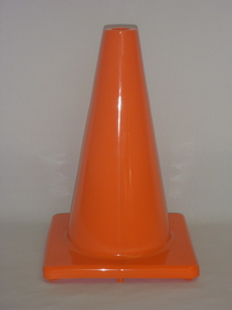 Everrich EVB-0031-1 Vinyl Cones - 12"H - square base, Orange