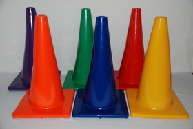 Everrich EVB-0032 Vinyl Cones - 18"H - square base - set of 6 colors