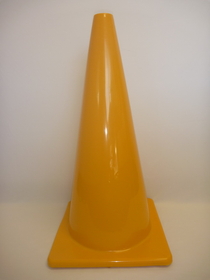 Everrich EVB-0033-1 Vinyl Cones - 28"H - square base, Yellow