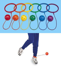Everrich EVB-0052 Ankle Hoop Ball - set of 6 colors, 5 5/8" Hoop, 17" Long Cord
