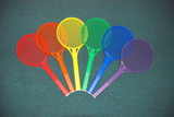 Everrich EVB-0058 Rainbow Tennis Rackets - set of 6, 21