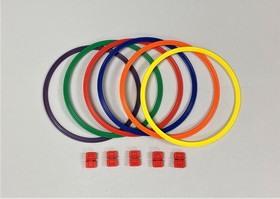 Everrich EVB-0067 Agility Ring Set w/ Clips - 15" Dia.- set of 6 colors