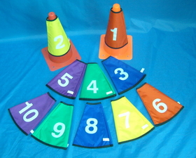 Everrich EVC-0108 Cone Covers w/numbers printed - set of 10, 7" Dia. x 9" H