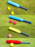 Everrich EVV-0007 PE Foam Small Baseball Set, 28" L x 4" ? Bat, 2x89mmFoam Balls