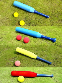 Everrich EVV-0010 Sock Covered Foam Baseball Set, 26" L x 4" ? Bat, 2 x 4" Foam Balls