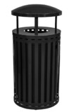 Ex-Cell Kaiser SCTP-40 D ND Streetscape Collection 45-Gallon Receptacle w/ Canopy