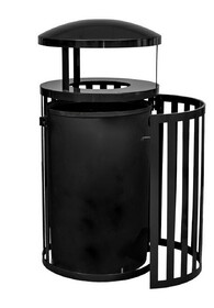 Ex-Cell Kaiser SCTP-40 D Streetscape Outdoor Trash Receptacle with Canopy and Door