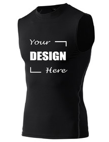 TOPTIE Personalized Compression Sleeveless Shirt, Custom Training Top 2 Sides LOGO Printed