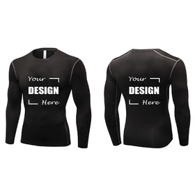 TOPTIE Custom Men's Long Sleeve Compression Shirts, Personalized Athletic Workout Shirt