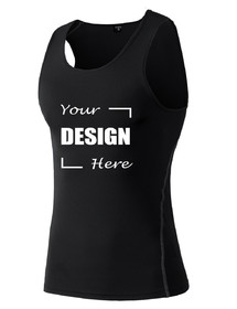 TOPTIE Custom Compression Shirt for Men, Personalized Tank Top, Sleeveless Base Layer Trainning Shirt