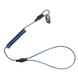 FallTech 2 lb Stretch-coil Hard Hat Tether with choke-on cinch-loop and snap-clip, 18