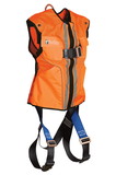 FallTech Hi-Vis Orange Construction-grade Vest with 1D Standard Non-belted Full Body Harness