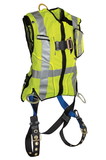 FallTech Hi-Vis Lime Class 2 Vest with 3D Standard Non-belted Full Body Harness