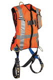 FallTech Hi-Vis Orange Class 2 Vest with 3D Standard Non-belted Full Body Harness