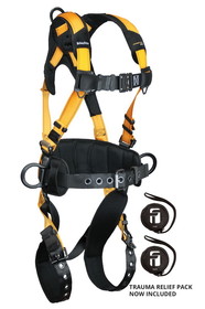 FallTech Journeyman Flex&#174; Aluminum 3D Construction Belted Full Body Harness, Tongue Buckle Leg Adjustment