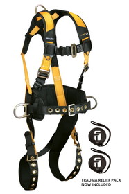 FallTech Journeyman Flex&#174; Steel 3D Construction Belted Full Body Harness, Tongue Buckle Leg Adjustment