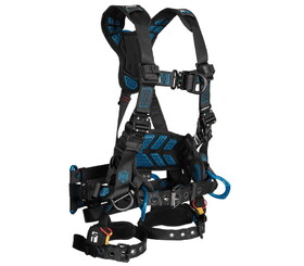 FallTech Carbon FT-One 6D Tower Climber Full Body Harness, Tongue Buckle Leg Adjustments and QC Chest