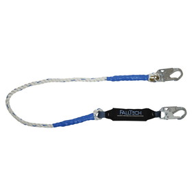 FallTech 8106 6' ViewPack&#174; Rope Energy Absorbing Lanyard, Single-leg with Steel Snap Hooks