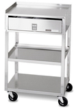Generic 00-4018 Mobile Stand - Stainless Steel - 2-Shelf With Drawer