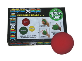 CanDo 10-0777 Cando Memory Foam Squeeze Ball - 3.0" Diameter - Red, Easy