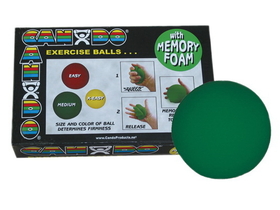 CanDo 10-0778-12 Cando Memory Foam Squeeze Ball - 3.5" Diameter - Green, Medium, Dozen