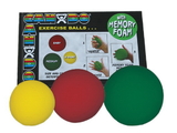 CanDo 10-0779-12 Cando Memory Foam Squeeze Ball - 3-Piece Sets (Yellow, Red, Green), Dozen
