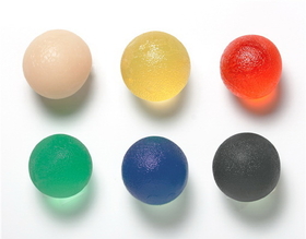 CanDo 10-1496 Cando Gel Squeeze Ball - Standard Circular - 6-Piece Set (Tan, Yellow, Red, Green, Blue, Black)