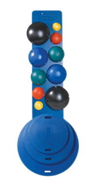CanDo 10-1743 Cando Mvp Balance System - 10-Ball Set With Wall Rack (2 Each: Yellow, Red, Green, Blue, Black)