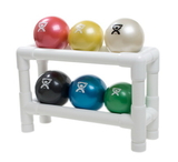 CanDo 10-3188 Cando Wate Ball - Hand-Held Size - 6-Piece Set (1 Each: Tan, Yellow, Red, Green, Blue, Black), With 2-Tier Rack