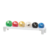 CanDo 10-3189 Cando Wate Ball - Hand-Held Size - 6-Piece Set (1 Each: Tan, Yellow, Red, Green, Blue, Black), With 1-Tier Rack
