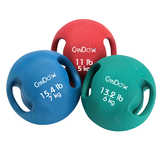 CanDo 10-3280 Cando, Molded Dual Handle Medicine Ball, Tan, 6.6 Lb. (3 Kg)