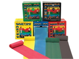CanDo 10-5278 Cando Low Powder Exercise Band - 25 Yard Rolls, 5-Piece Set (1 Each: Yellow, Red, Green, Blue, Black)