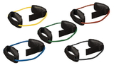 CanDo 10-5769 Cando Exercise Tubing With Cuff Exerciser - 5-Piece Set (1 Each: Yellow, Red, Green, Blue, Black)
