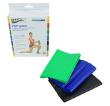 Sup-R Band 10-6382 Sup-R Band Latex Free Exercise Band - Pep Pack, 3-Piece Set (1 Each: Green, Blue, Black)