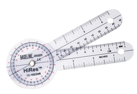 Baseline HiRes 360 degree clear plastic goniometer