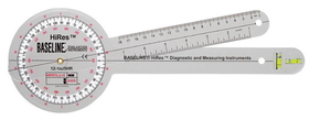 Baseline Absolute+Axis 360 degree HiRes clear plastic goniometer